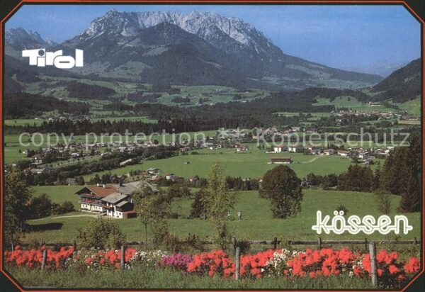 Koessen Tirol Panorama mit Blick zum Zahmen Kaiser Ka