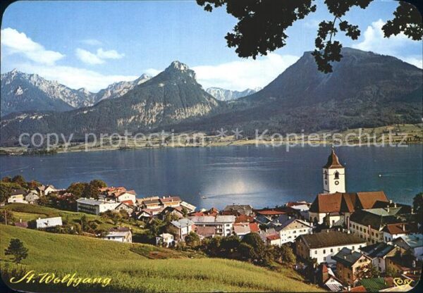 St Wolfgang Wolfgangsee Ortsansicht mit Kirche Rettenkogel Rinn