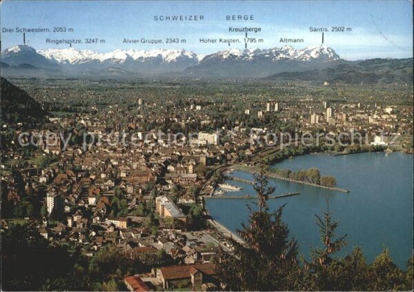 Bregenz Vorarlberg Blick gegen Rheintal Bodensee Schweizer