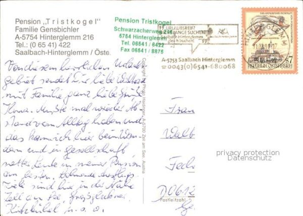 Hinterglemm Saalbach Pension Tristkogel – Bild 2