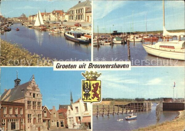Brouwershaven Hafen Schleuse Segelboote Ortspartie