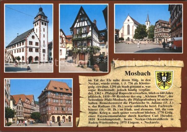 Mosbach Baden Rathaus Haus Kickelhain Marktplatz Kirc