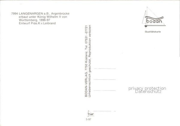 Langenargen Bodensee Älteste Kabelhängebrücke Deutschlands ü – Bild 2