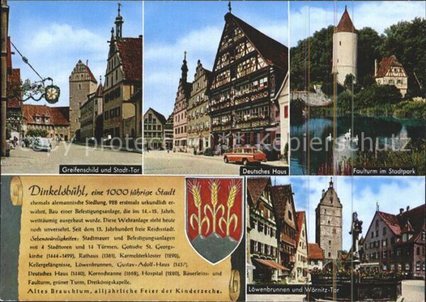 Dinkelsbuehl 1000jährige Stadt Greifenschild Stadtto