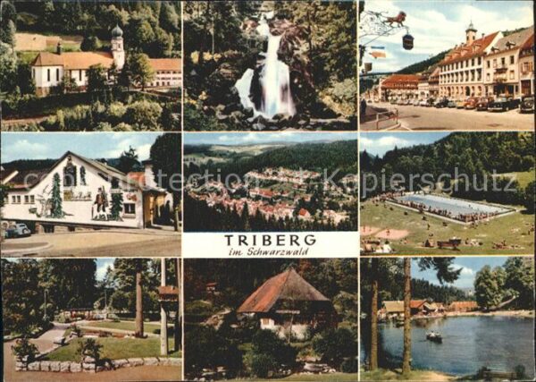 Triberg Schwarzwald Teilansichten Kirche Schwimmbad Wasserf