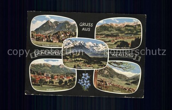 Sonthofen Oberallgaeu Gesamtansicht mit Grünten Allgäuer Alpe