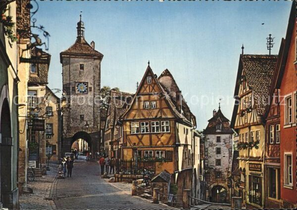 Rothenburg Tauber Partie am Plönlein Torbogen Fachwerkhäu