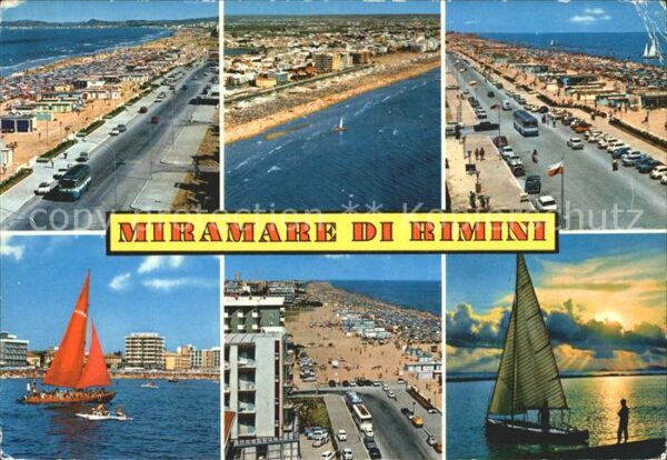 Miramare di Rimini  Strand Uferpromenade Segeln Abendstimmu