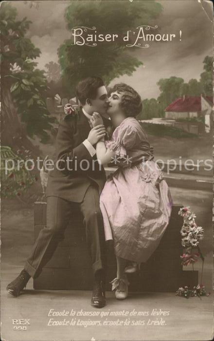 Foto REX Nr. 998 Baiser d_Amour Poesie Paar Kuss