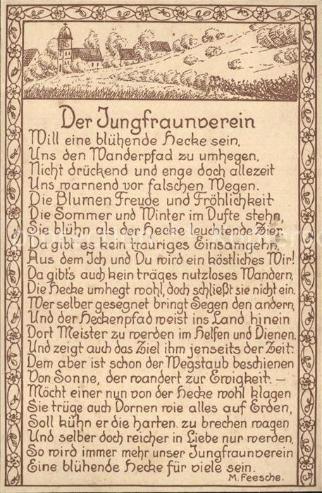 Poesie Gedicht Der Jungfraunverein Marie Feesche