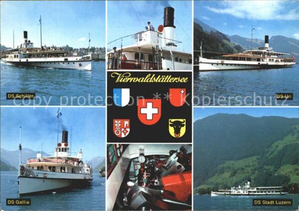 Dampfer Seitenrad DS Schiller DS Uri DS Gallia Vierwaldst