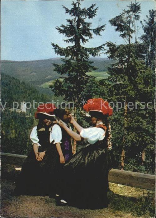 Trachten Schwarzwald Bollenhut - P O S T K A R T E -