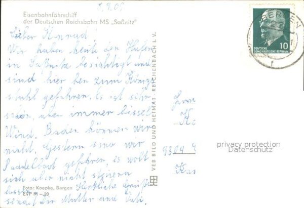 Faehre Ferry Bac Traghetto-- MS Sassnitz Deutsche Reichsbahn – Bild 2
