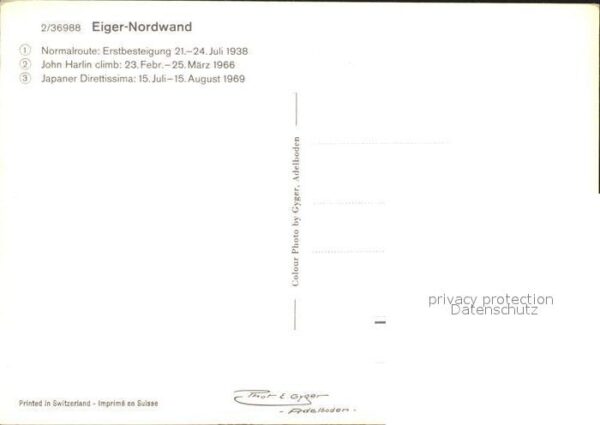 Bergsteigen Klettern Eiger-Nordwand Route – Bild 2