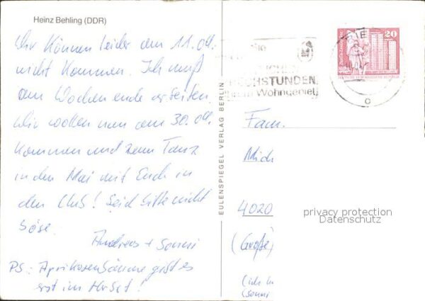 Kuenstlerkarte Heinz Behling Kellner Pampelmusensaft H – Bild 2