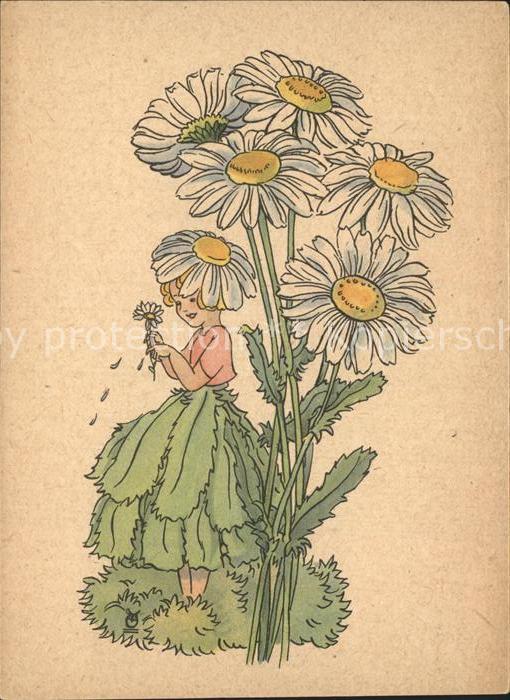 Blumen Margerite Kind Künstlerkarte