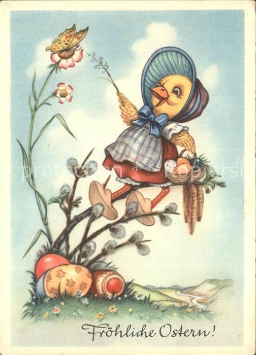 Vermenschlicht Küken Ostern Ostereier Schmetterling We