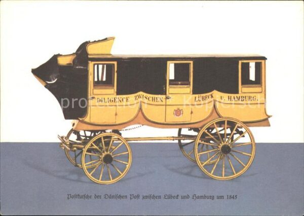 Postkutsche Dänische Post Lübeck Hamburg 1845