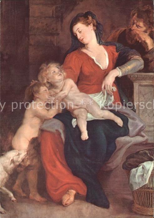 Kuenstlerkarte P. P. Rubens Die heilige Familie mit de