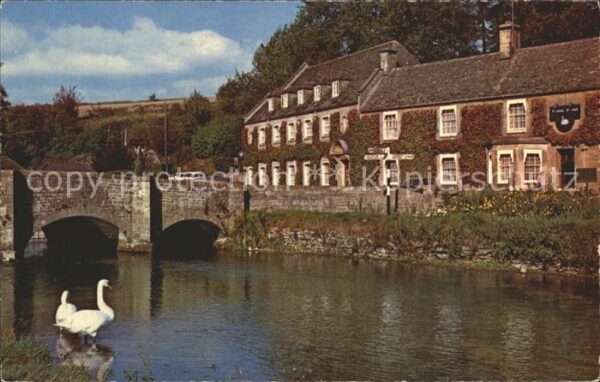 Bibury River Coln Bridge Swan