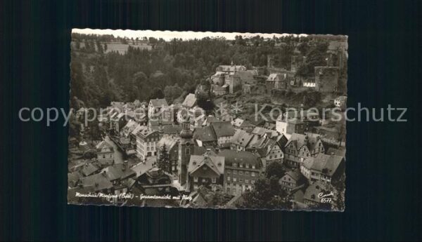 Monschau Gesamtansicht mit Burg Perle der Nordei