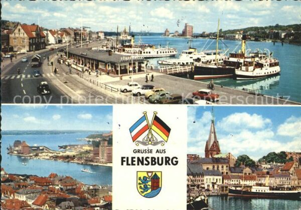 Flensburg Hafen Schiffe Förde Altstadt Kirche