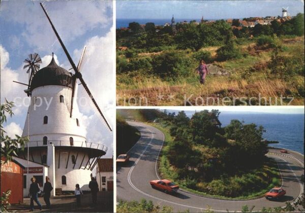 Gudhjem Windmühle Strassenkehre