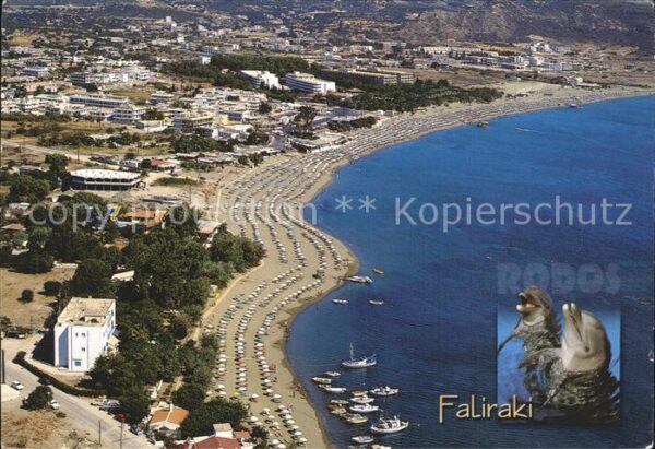 Faliraki Rhodos Strand Küste Fliegeraufnahme Delphine