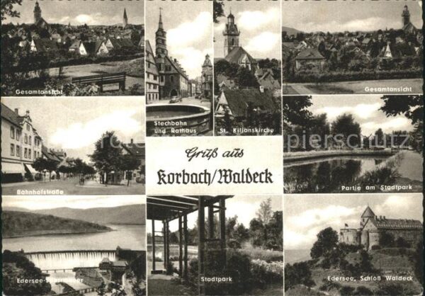 Korbach Stechbahn Rathaus Kirche Stadtpark Teic