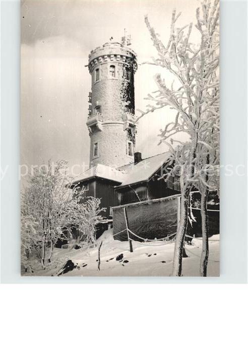 Oybin Aussichtsturm verschneit