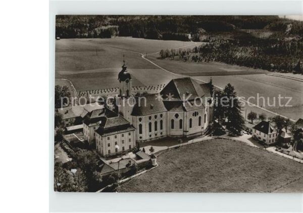 Wies Allgaeu Fliegeraufnahme Kloster Steingaden Wall