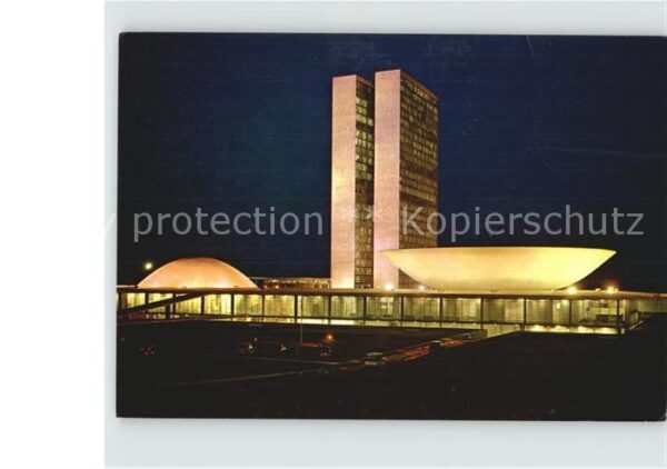 Brasilia Ciudad Aspecto do Congresso bei Nacht