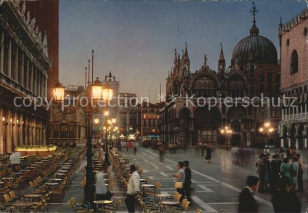 Venezia Venedig Kleiner Markusplatz Nachtansicht