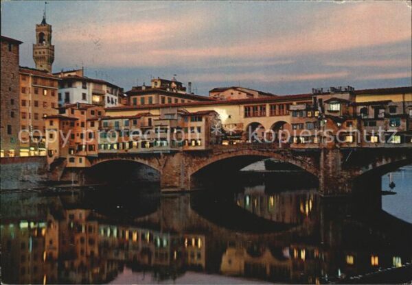 Firenze Florenz Alte Brücke bei Nacht
