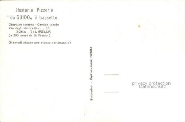 Roma Rom Hosteria Pizzeria Da Guido Il bassetto – Bild 2