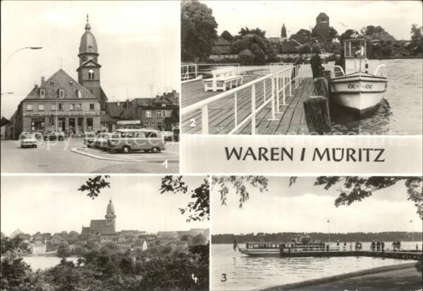Waren Mueritz Markt Kietz-Brücke Blick vom Mühlenberg