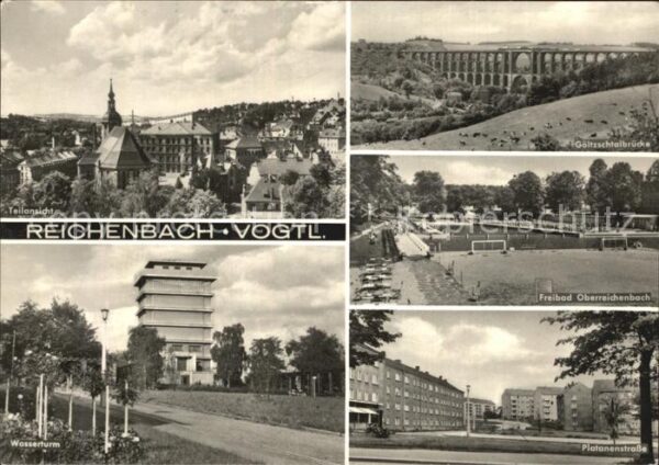 Reichenbach Vogtland Freibad Wasserturm Plantanenstrasse Göl
