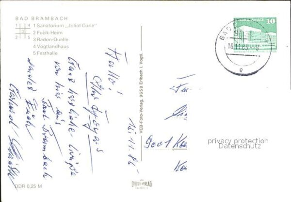Bad Brambach Sanatorium Joliot Curie Fucik-Heim Rado – Bild 2