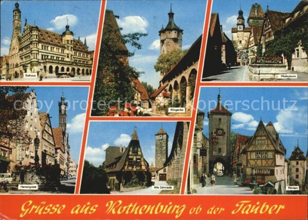 Rothenburg Tauber Markusturm Klingentor Rathaus alte Schm