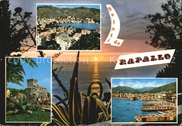 Rapallo Teilansicht Hafen Burg