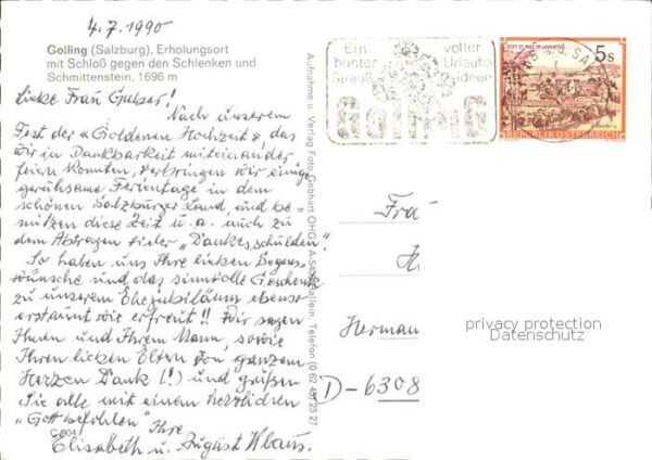 Golling Salzach mit Schloß Schlenken und Schmittenstein – Bild 2