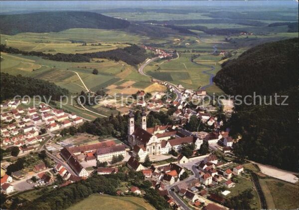 Zwiefalten Wuerttemberg Fliegeraufnahme mit Klosterkirche