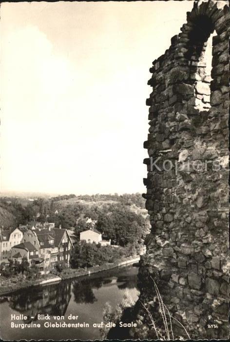 Halle Saale Blick von Burgruine Giebichenstein auf