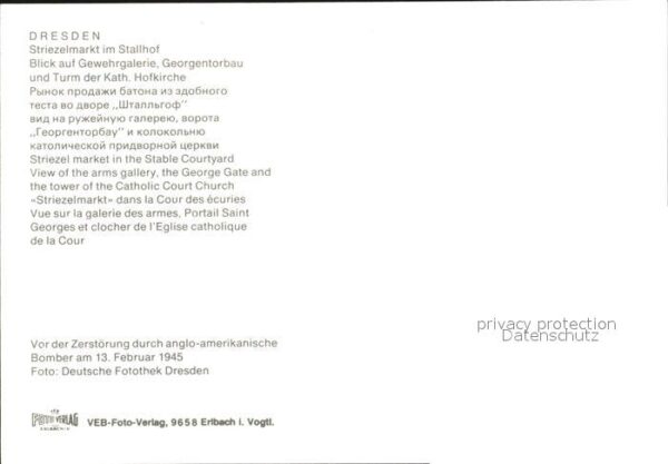 Dresden Striezelmarkt Stallhof Turm Katholische – Bild 2