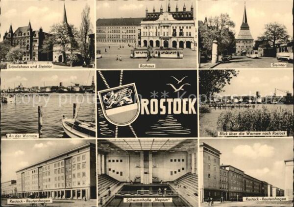 Rostock Ständehaus Steintor Rathaus Warnow Schw