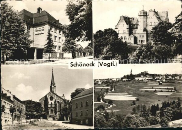 Schoeneck Vogtland Krankenhaus Rathaus Teilansicht Unterma