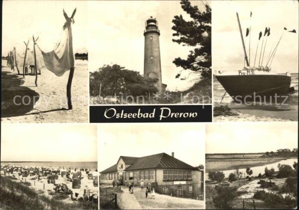 Prerow Ostseebad Strand Leuchtturm Boote