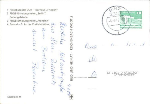 Sellin Ruegen DDR Reisebüro Kurhaus Frieden FDGB Erho – Bild 2