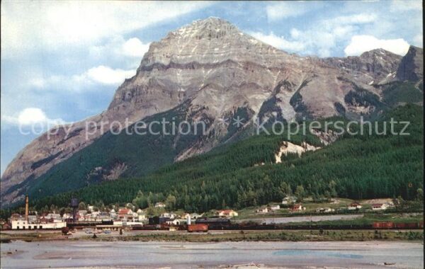 Canadian Rockies The Town of Field and Mt Stephen
