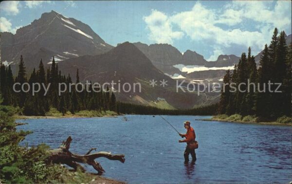 Montana US-State Fisherman at Lake Sherburne